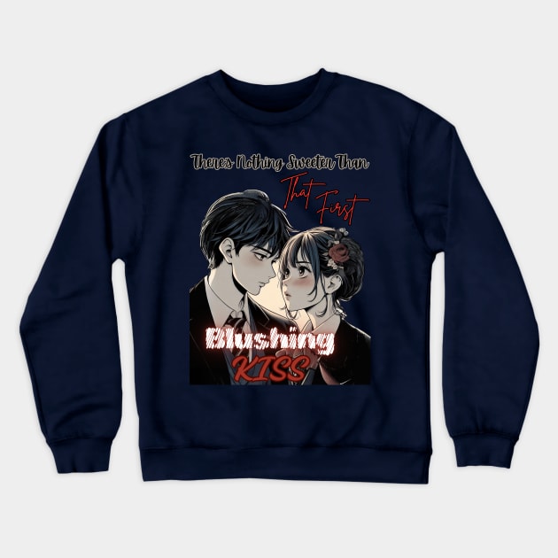 There's Nothing Sweeter Than That First Blushing Kiss Crewneck Sweatshirt by GeekGirlsBazaar